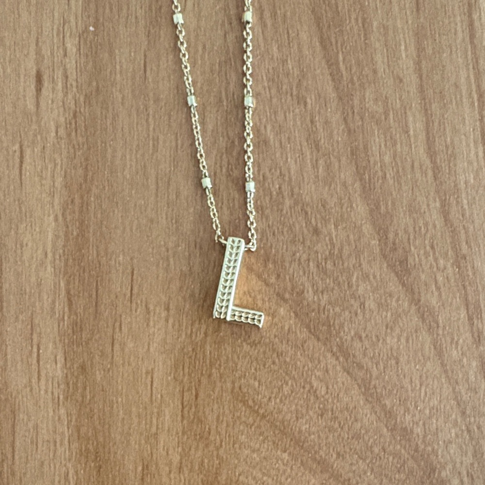 Kendra Scott 'L' Necklace Gold
